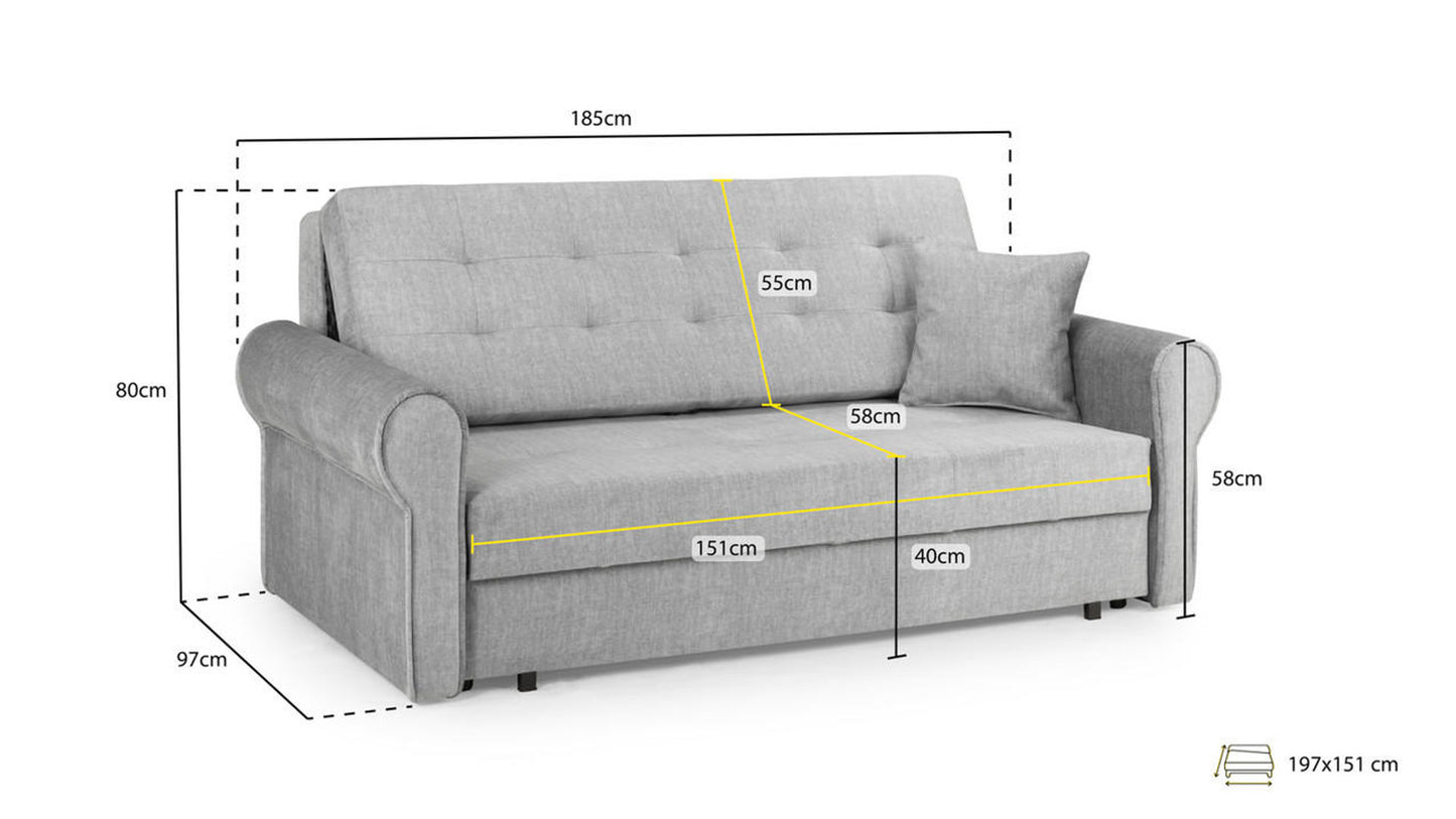 Sorrel 3 Seater Sofa Bed Beige