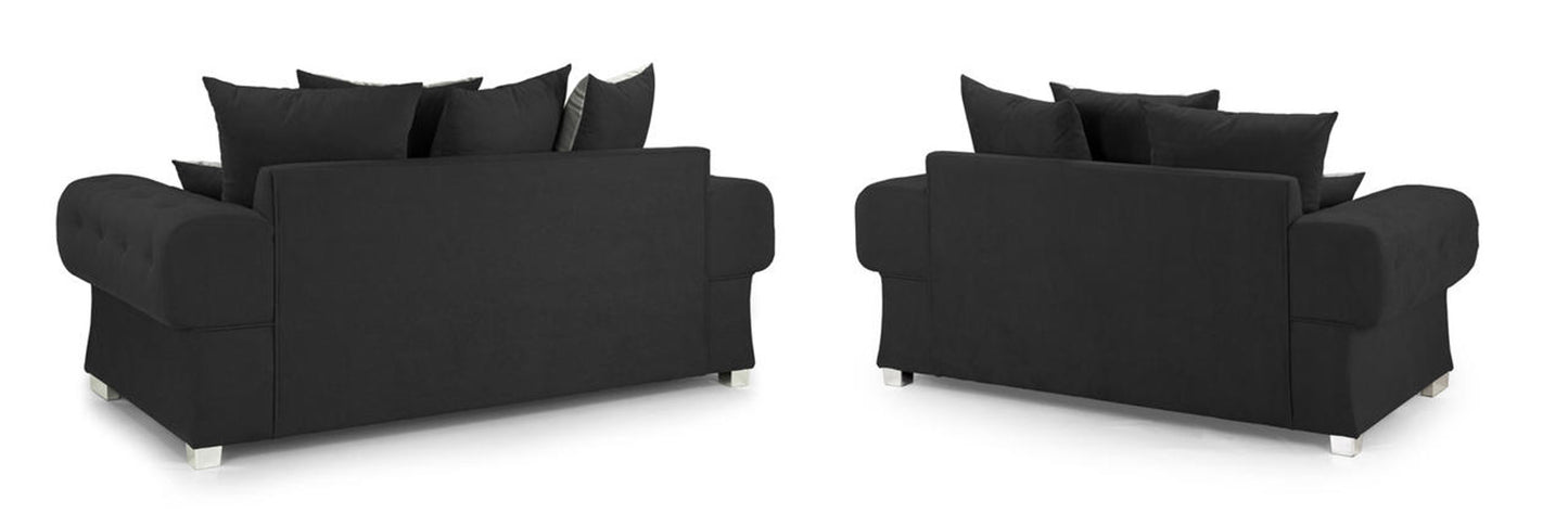 Verona Scatterback Sofa Set Black