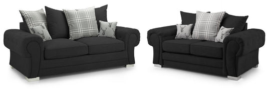 Verona Scatterback Sofa Set Black