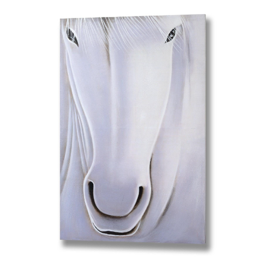 Large Canvas White Horse