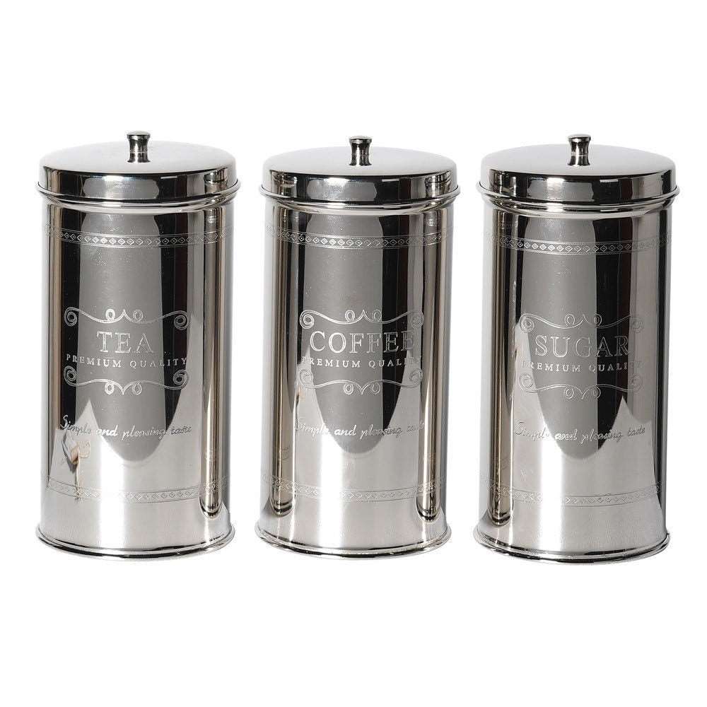 Elegant Set of 3 Tea,Coffee & Sugar Set Stainless Steel