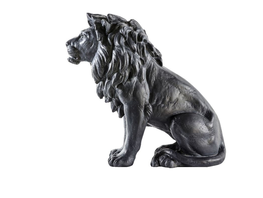 Lion-black-statue-sided