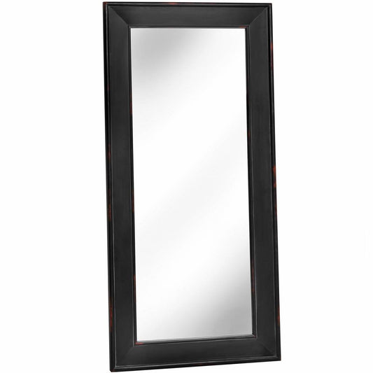 Black Wooden Lean-To Dress Large Mirror 