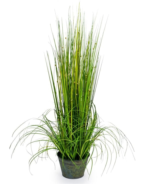 Artificial-grasses-galvanised-pot