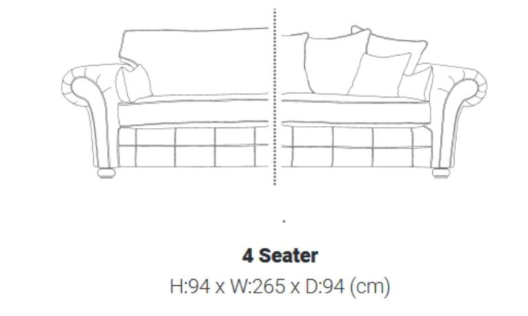 Orleans 4 Seater Sofa Kenya Grey Collection