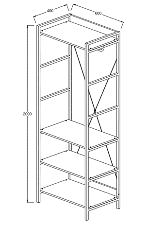 Claire-open-wardrobe-4-shelves-dimensions