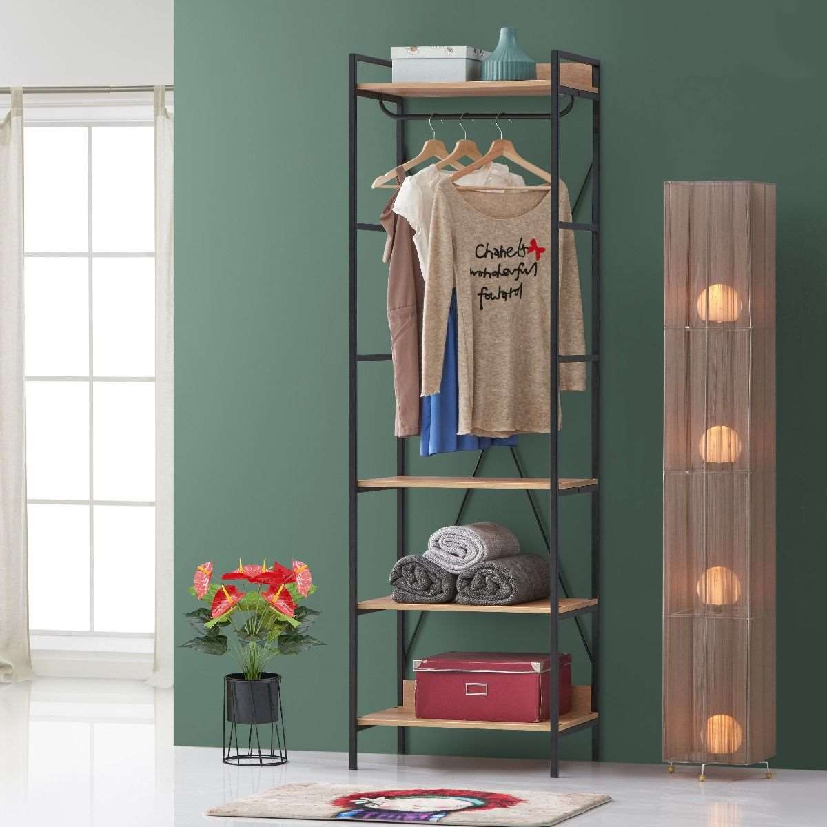 Claire-open-wardrobe-4-shelves-room-set