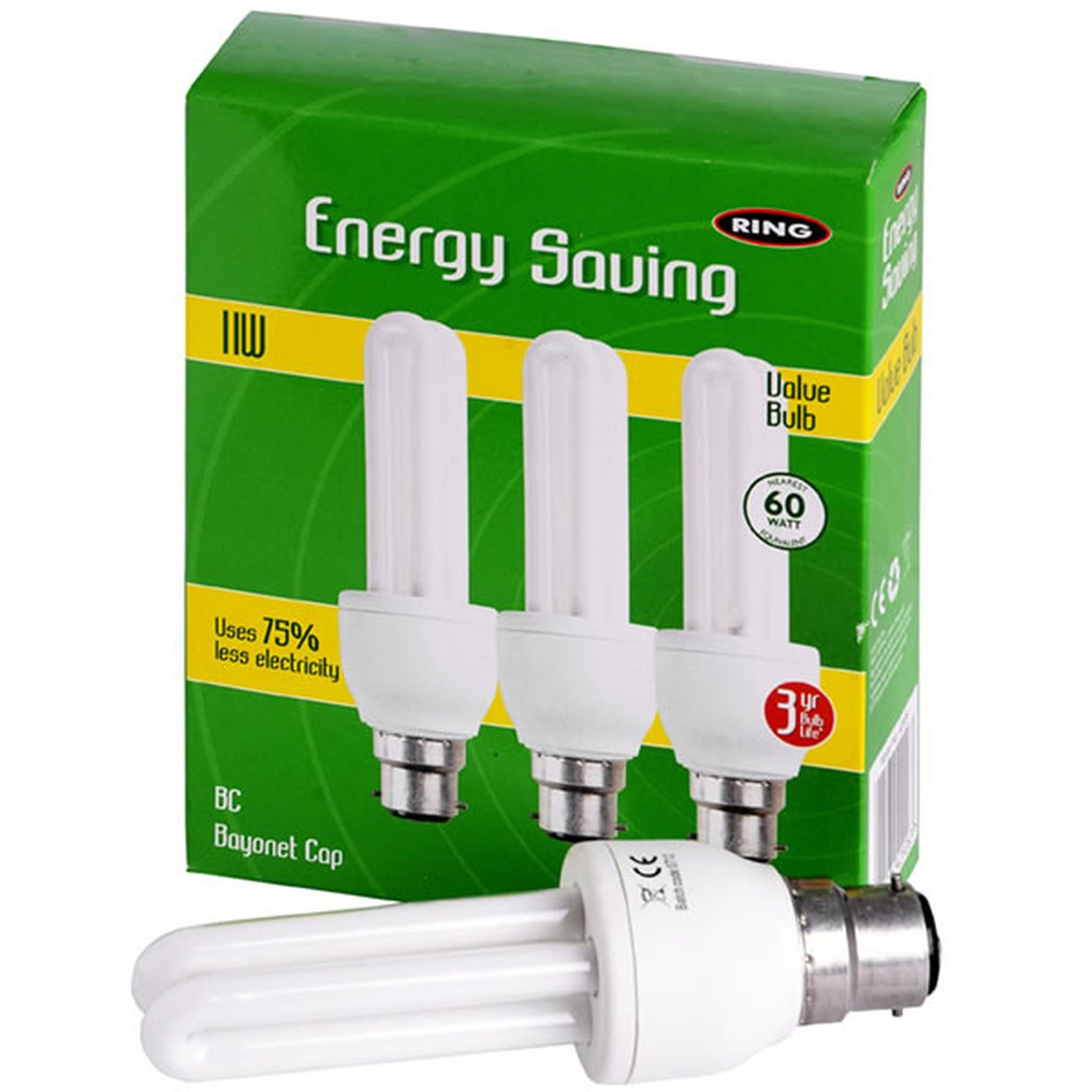 Pack Of 3 Energy Saving Candle Bulbs 7W (35W Equiv)