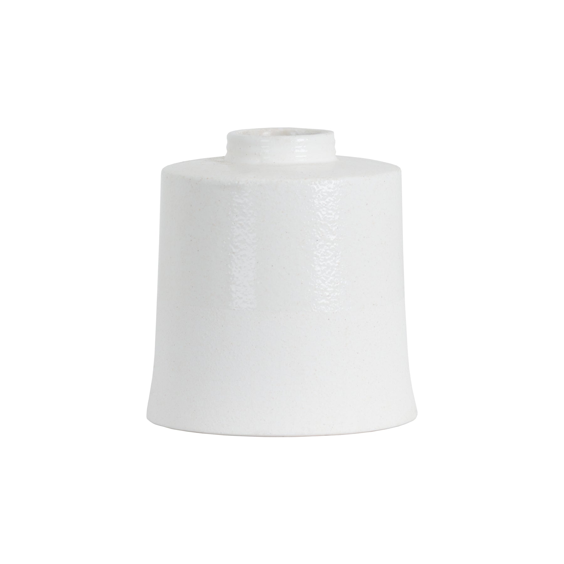 White With Grey Detail Large Cylindrical Ceramic Vase