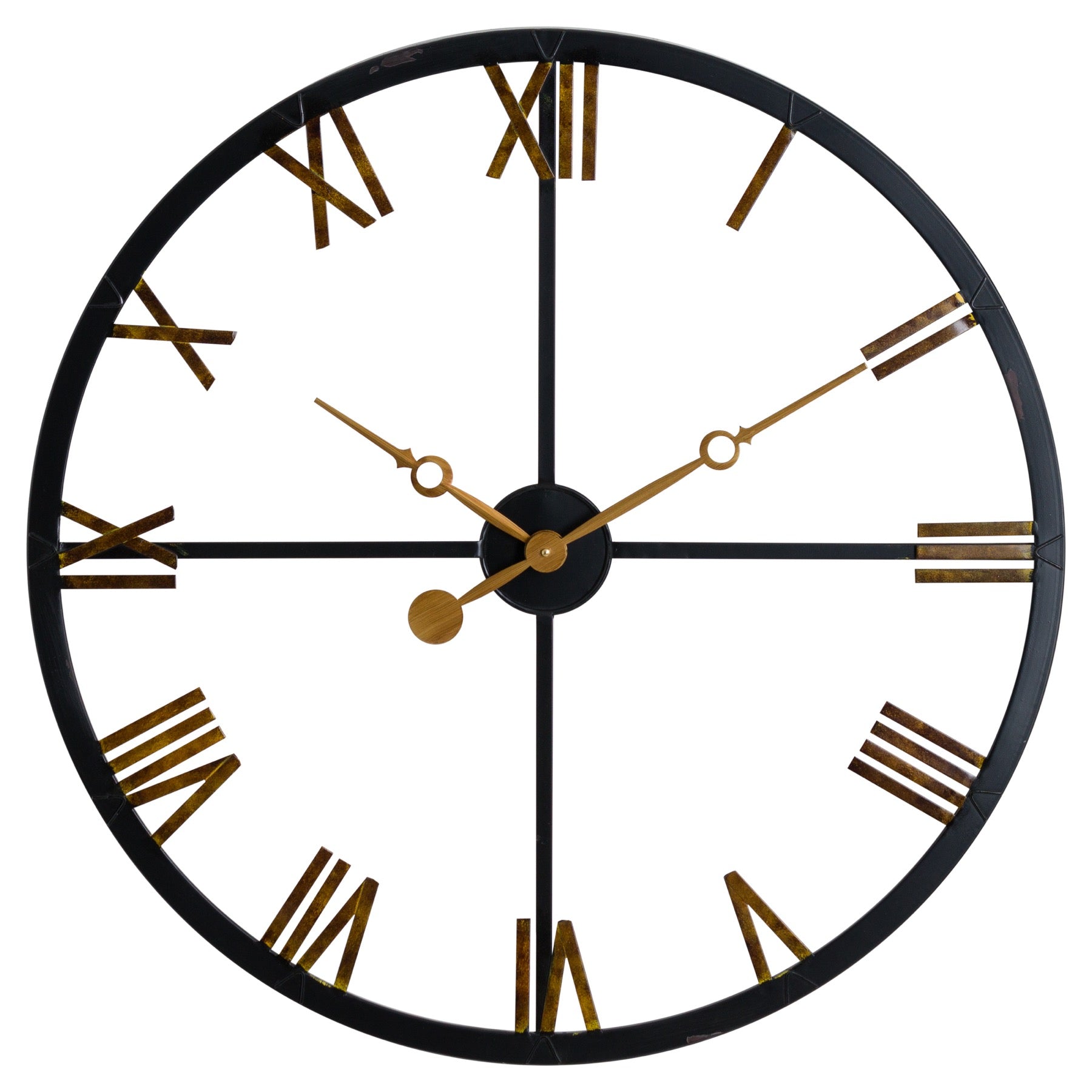 Distressed-black- gold-skeleton-station-clock