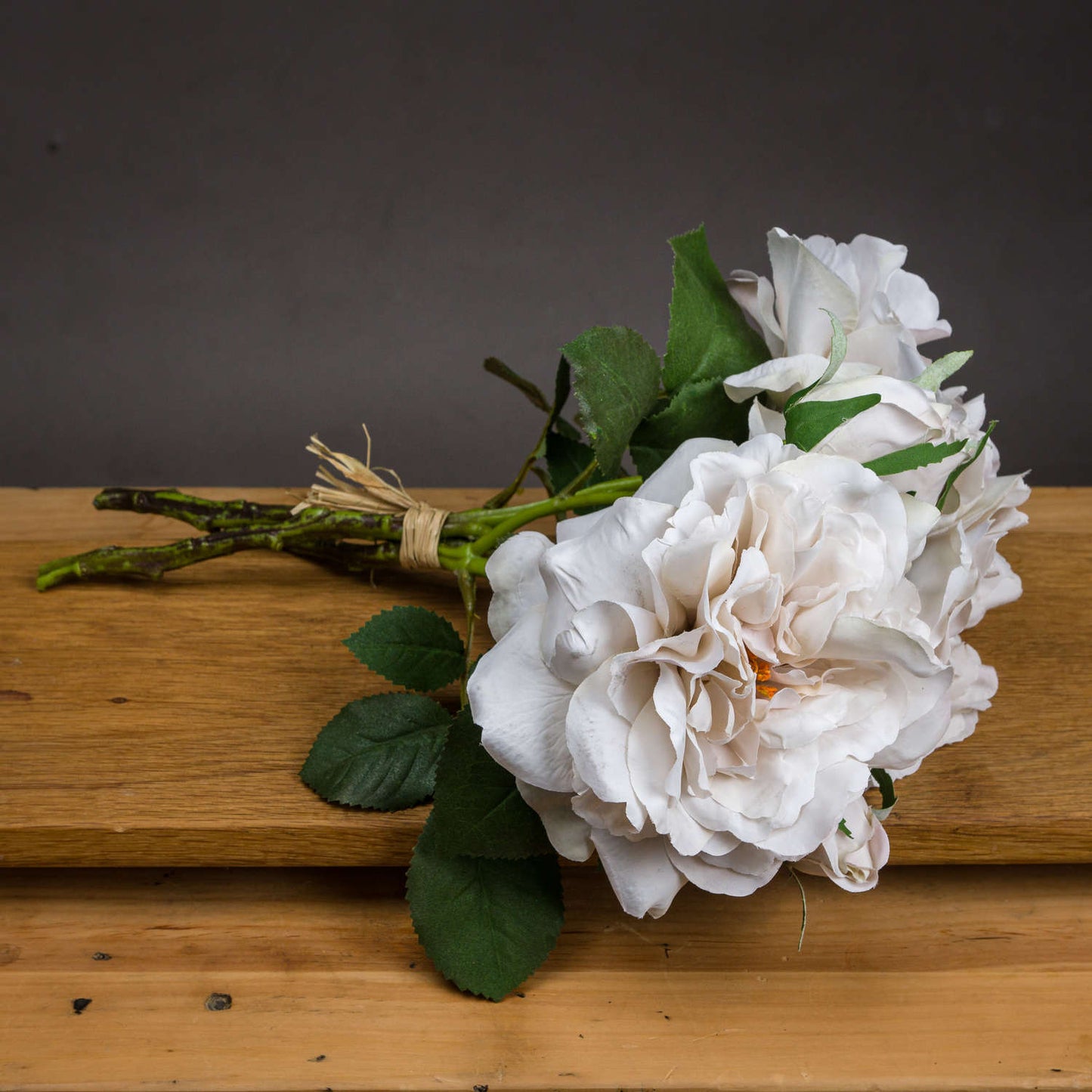 Grey White Short Stem Rose Bouquet