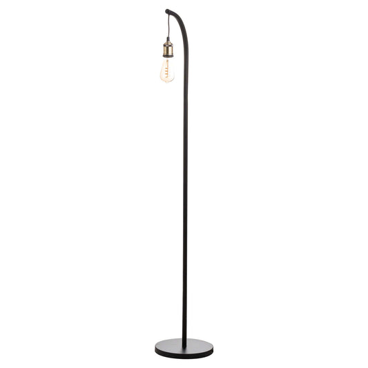 Industrial Black And Brass Floor Lamp Inc Bulb