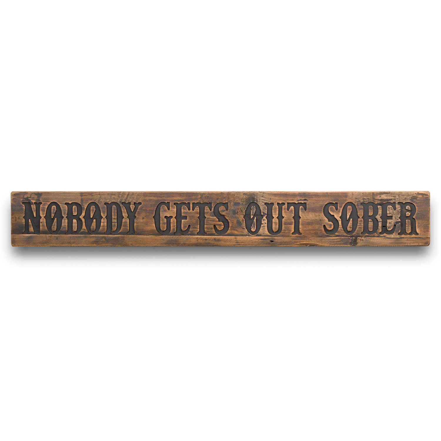 Sober Rustic Wooden Message Plaque