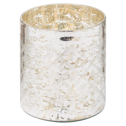 Silver Foil Effect Pillar Candle Holder