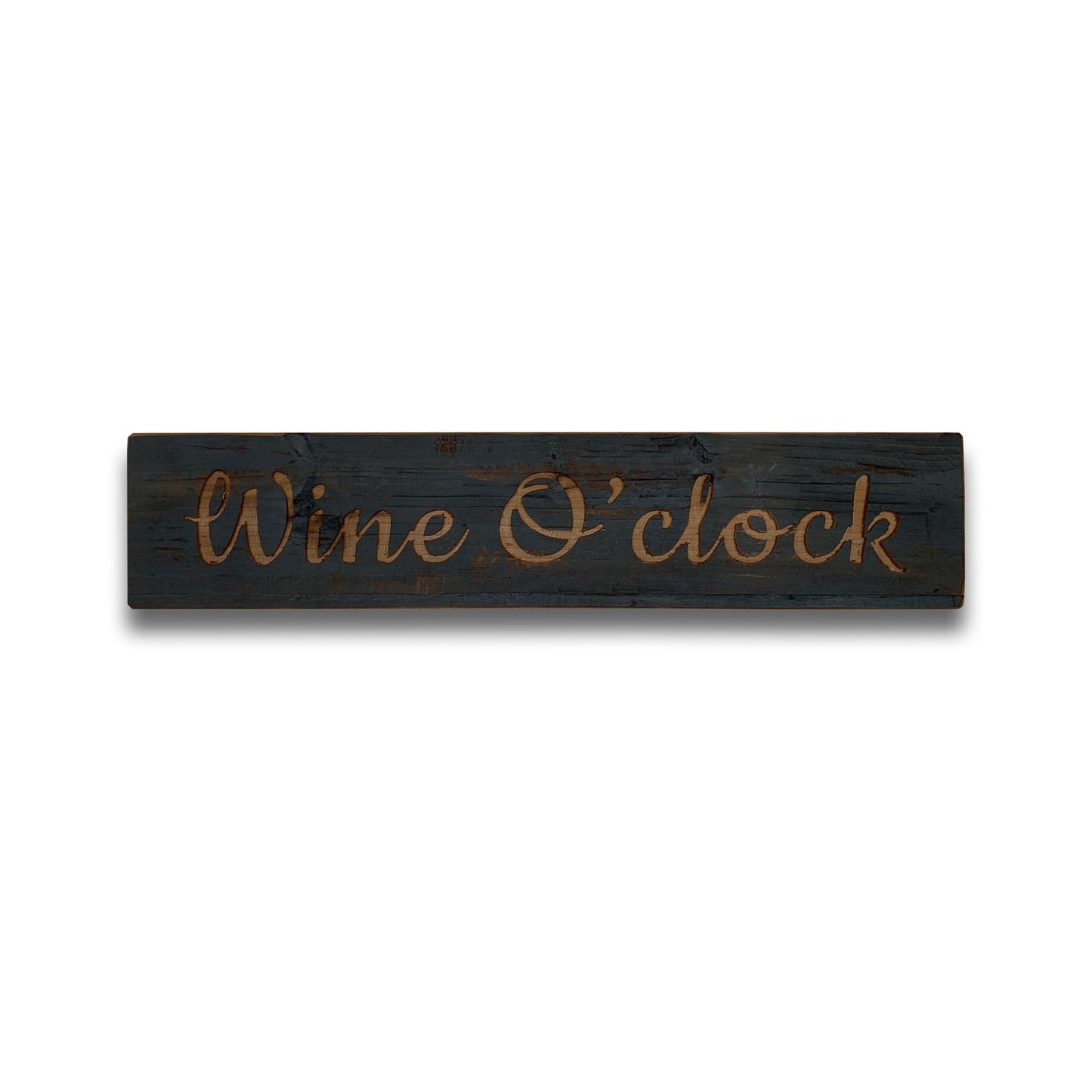 Wine Oclock Grey Wash Wooden Message Plaque