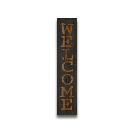 Welcome Grey Wash Wooden Message Plaque