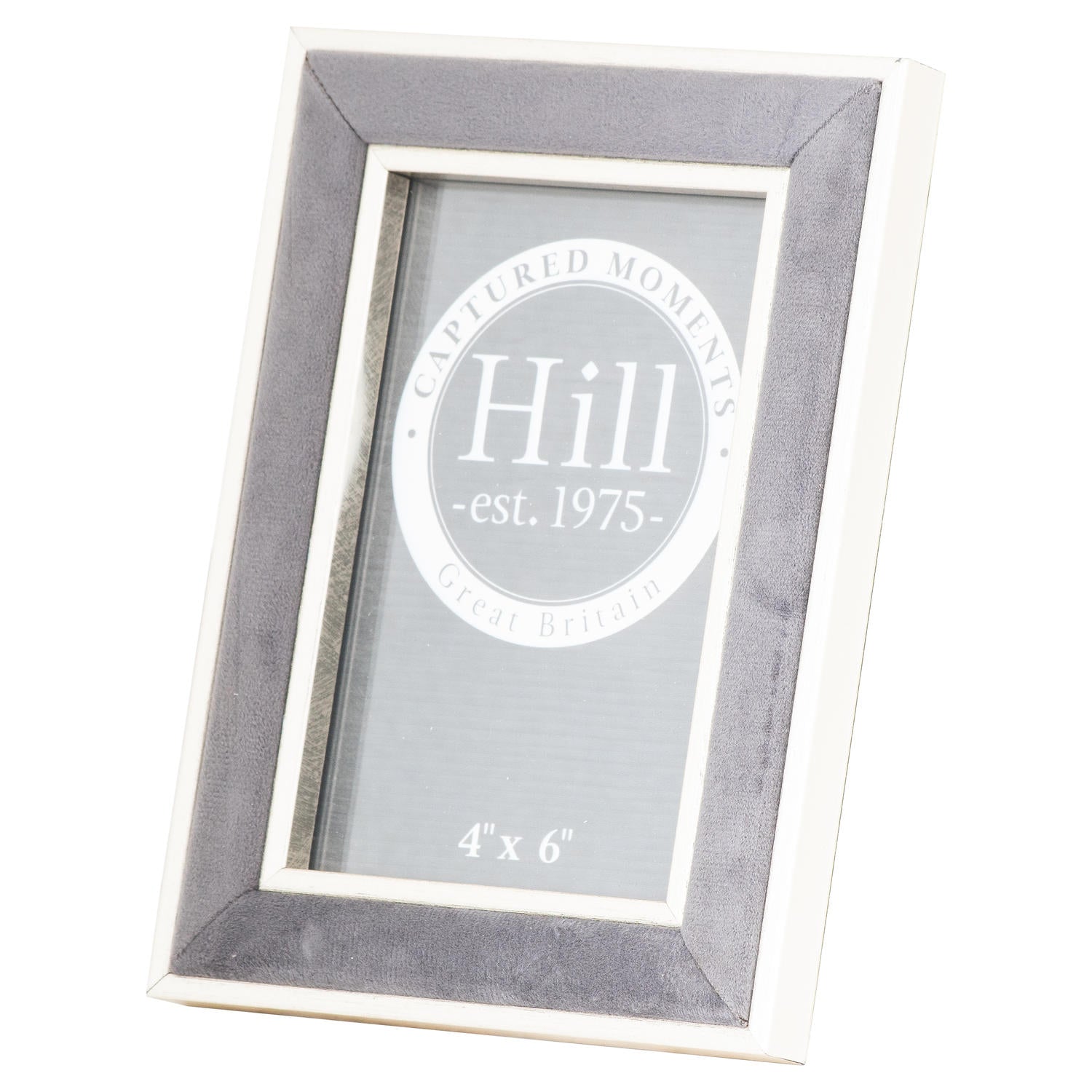 Silver Edged Grey Velvet 4X6 Photo Frame