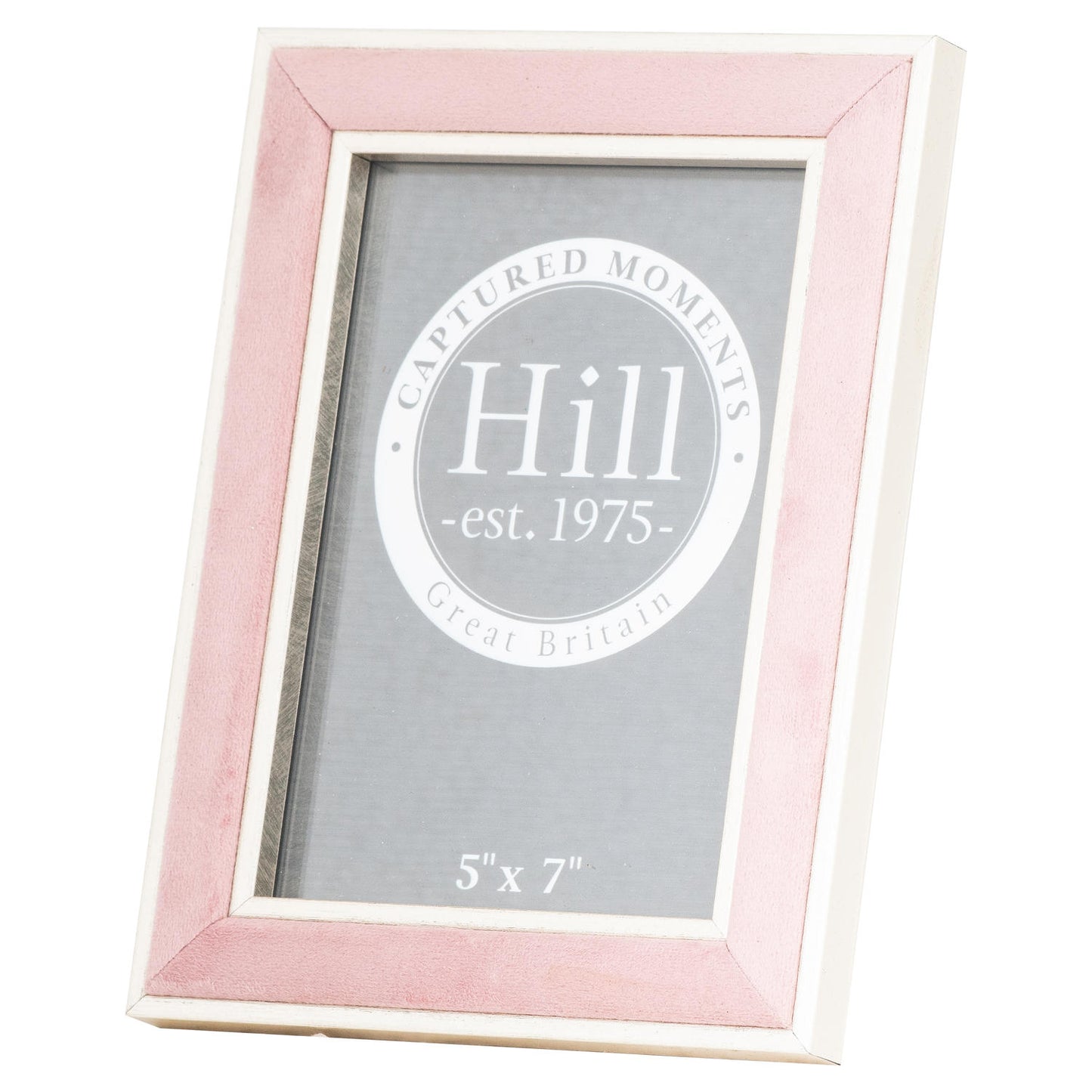 Silver Edged  Pink Velvet 5X7 Photo Frame