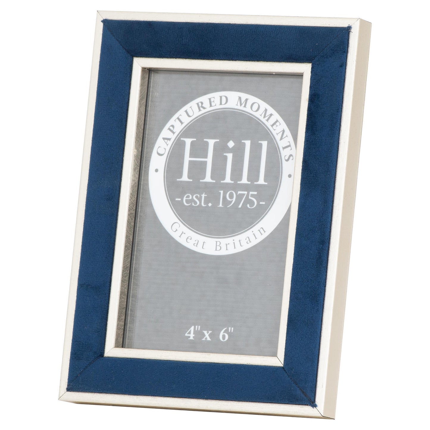 Silver Edged  Navy Velvet 4X6 Photo Frame