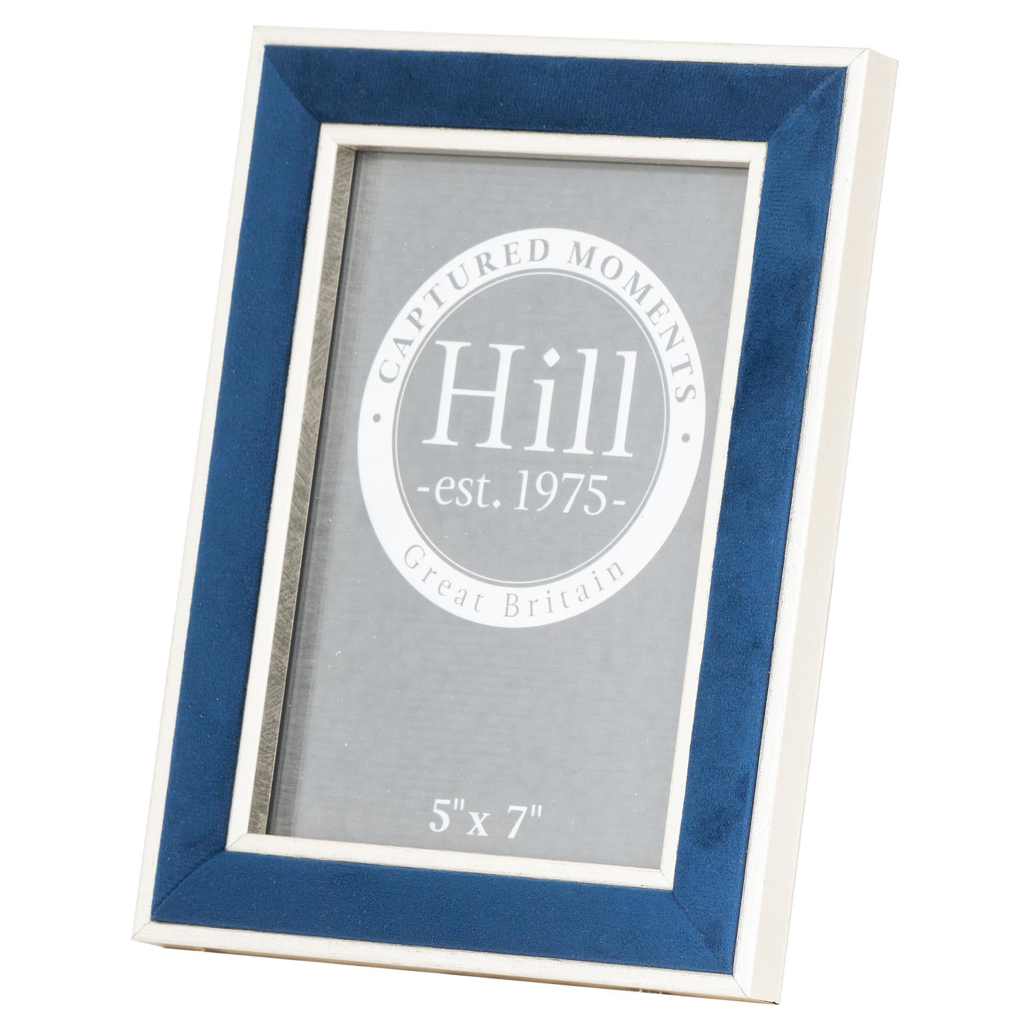 Silver Edged  Navy Velvet 5X7 Photo Frame