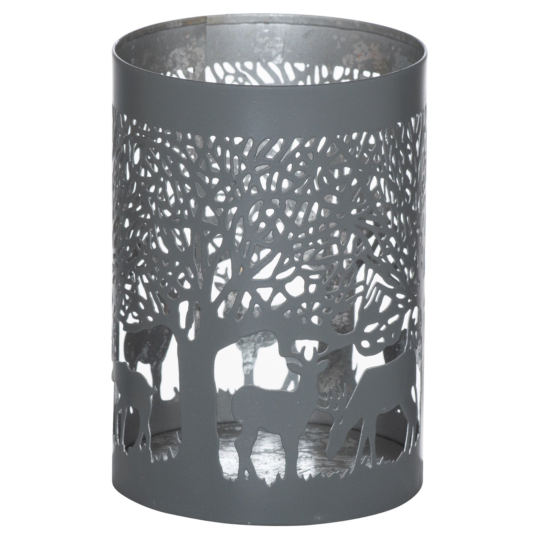 Medium Silver And Grey Glowray Stag In Forest Lantern