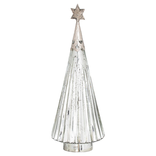 The Noel Collection Star Topped Glass Decorative Large Tree