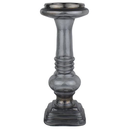 Smoked Midnight Candle Pillar