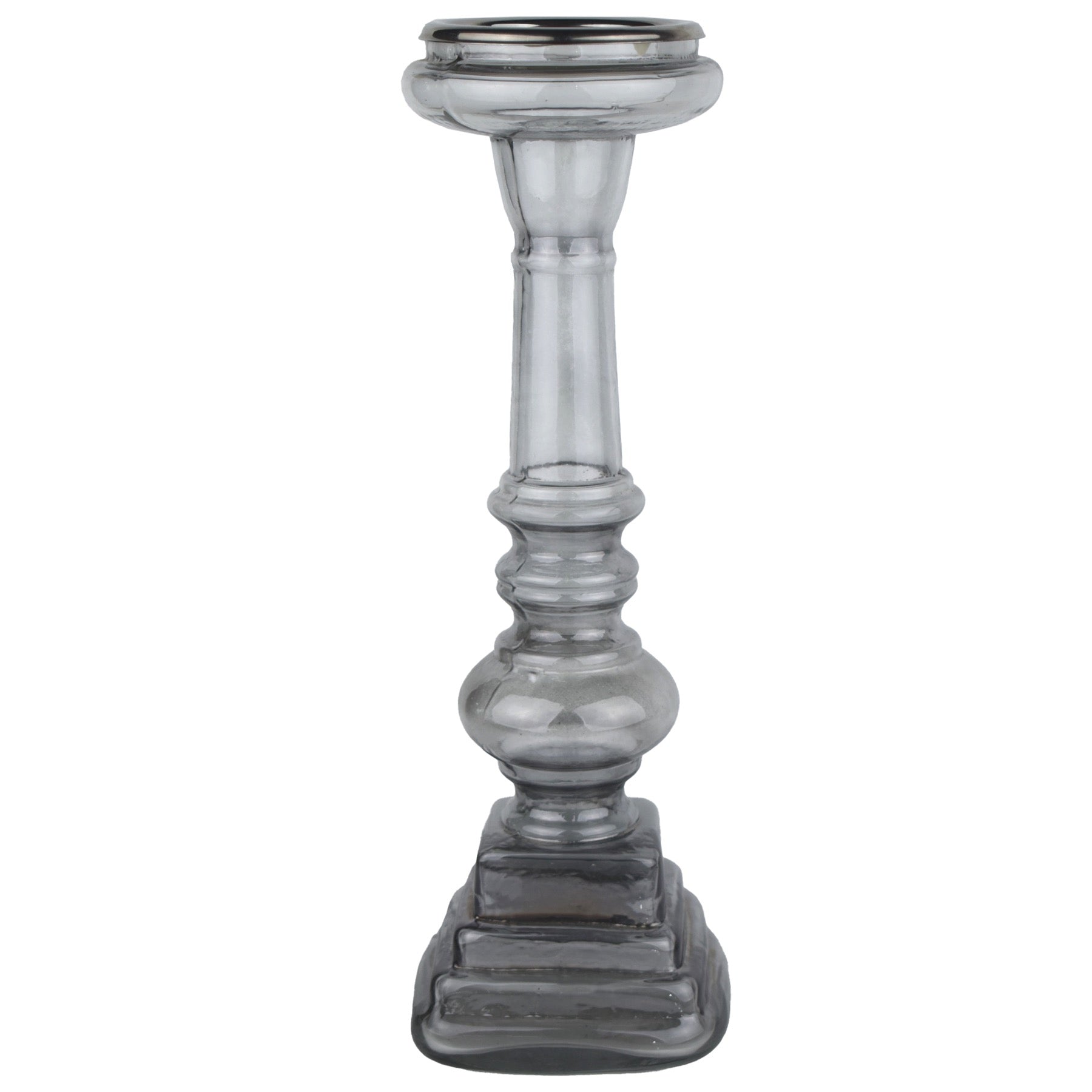 Large Smoked Midnight Candle Pillar