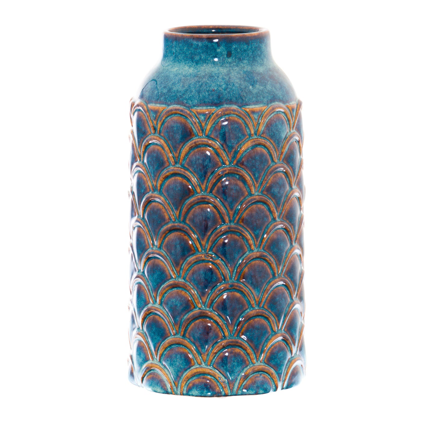 Seville Collection Large Indigo Scalloped Vase