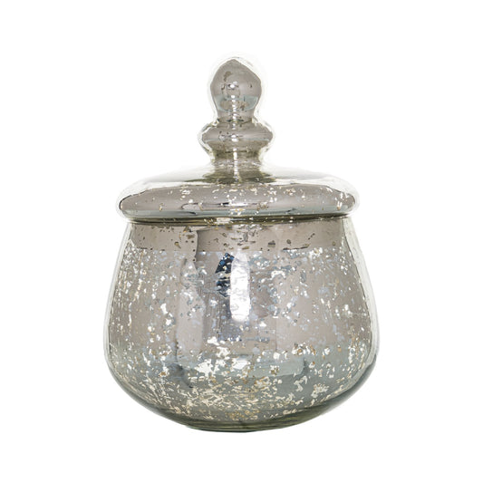 Medium Silver Bulbous Trinket Jar