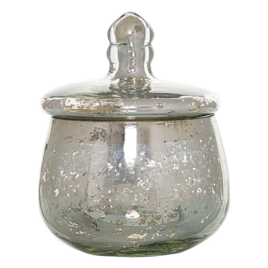 Small Silver Bulbous Trinket Jar