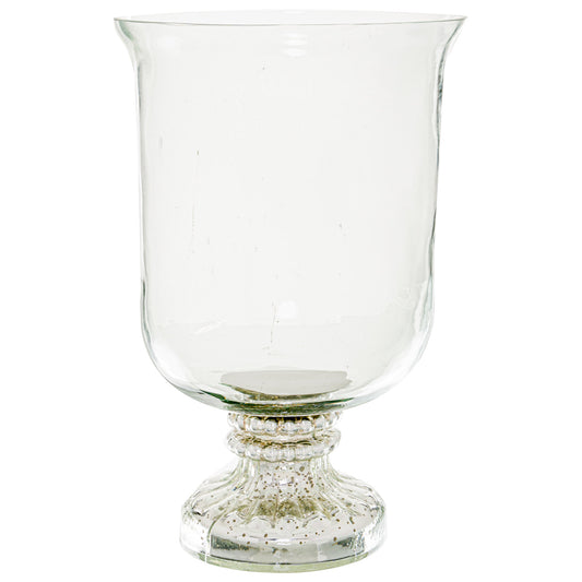 Silver Bead Hurricane Lamp