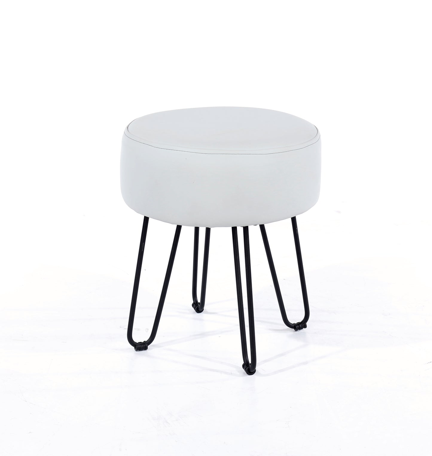 Cool Grey PU Round Stool