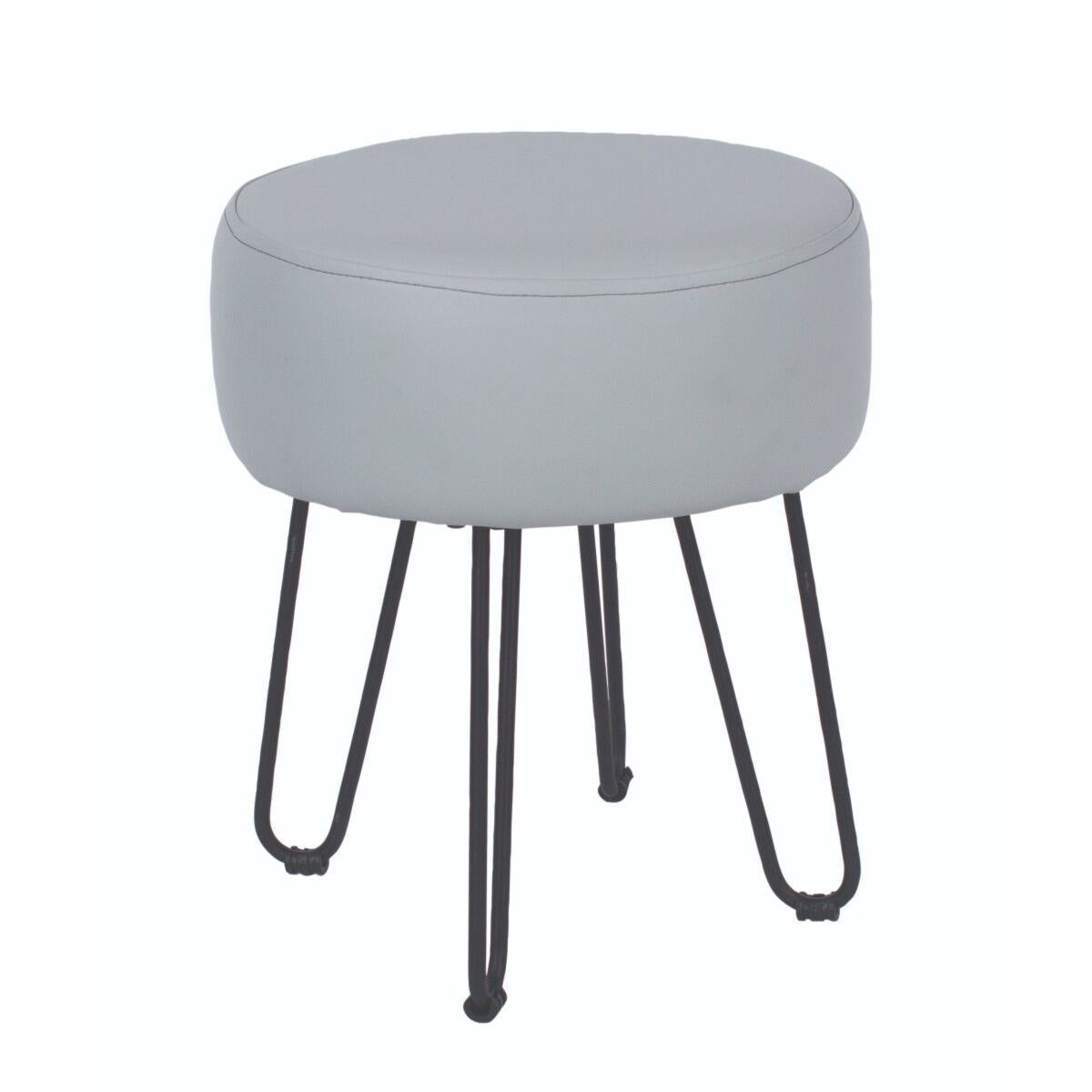 Cool Grey PU Round Stool