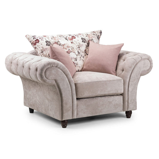 Roma Chesterfield Beige Armchair