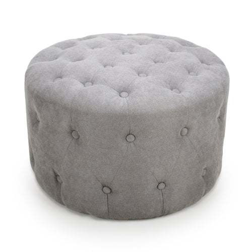 Verona Small Round Light Grey Pouffe