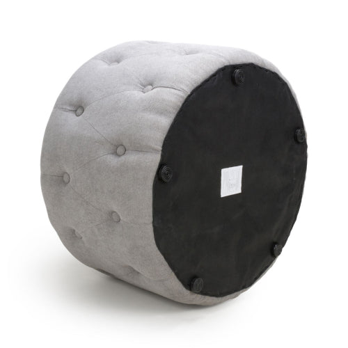 Verona Small Round Light Grey Pouffe