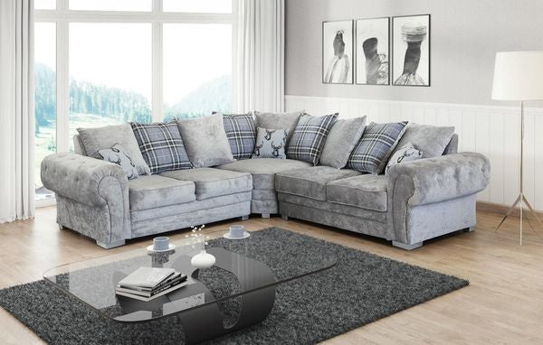 Large Corner Sofa In Grey 