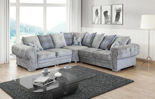 Large Corner Sofa In Grey 