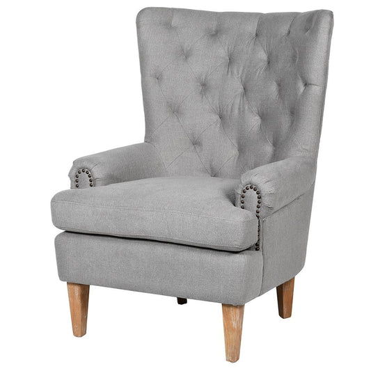 Light Grey Linen Armchair