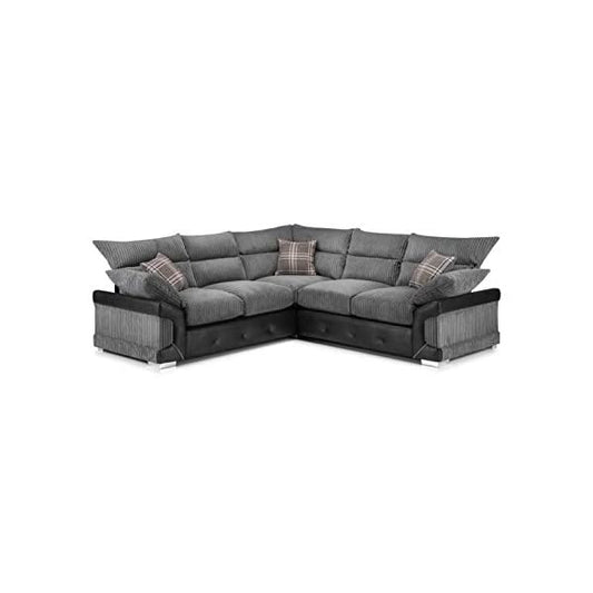 Logan Corner Sofa Black & Grey 