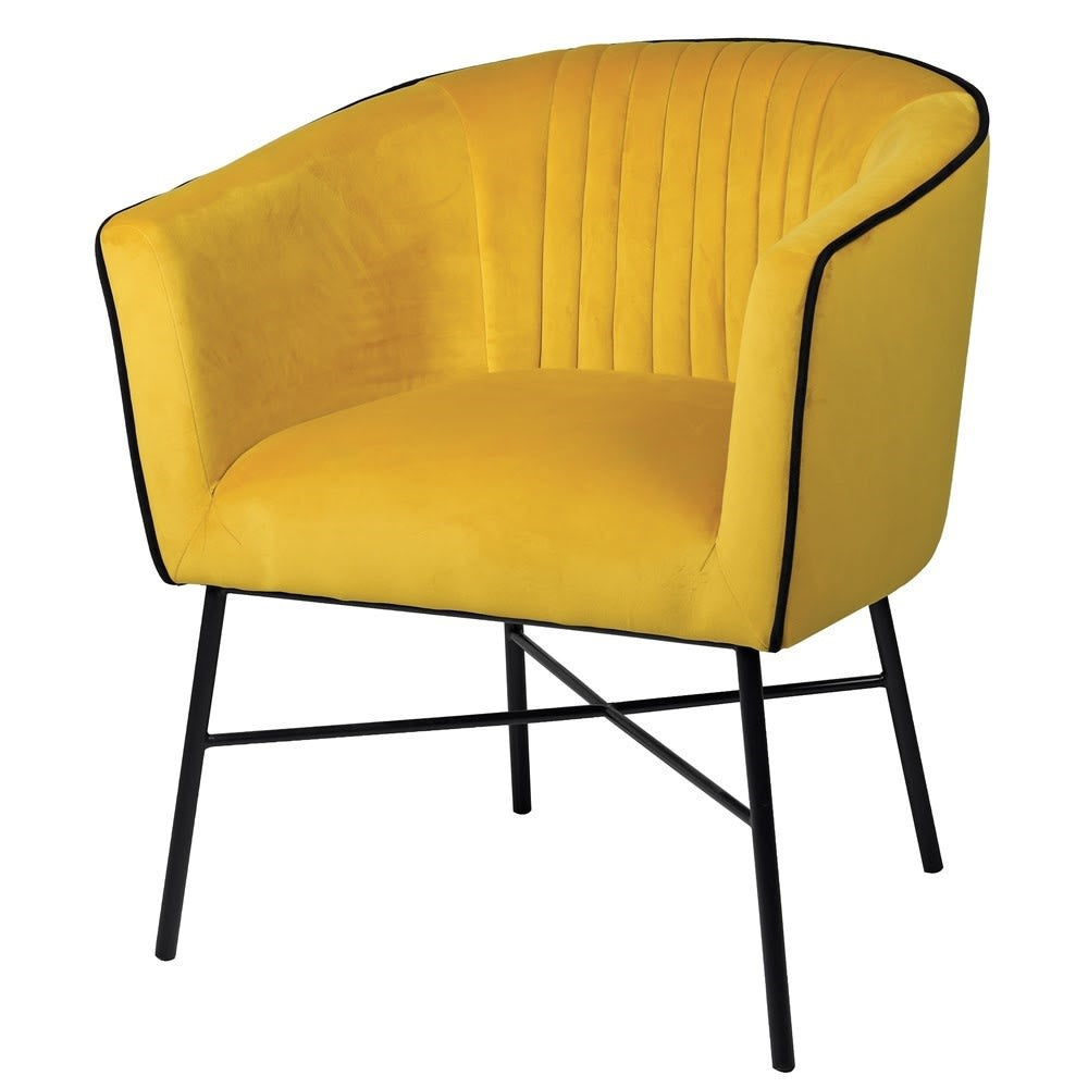 Mustard Piped Club Chair